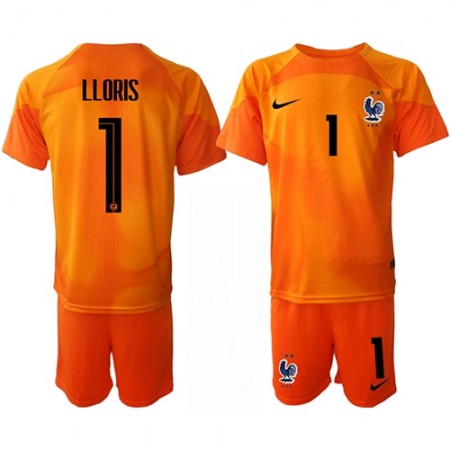 Ranska Hugo Lloris 1 Maalivahti Lasten Koti Mm-Kisat 2022 - Jalkapallo Pelipaidat (S/S)